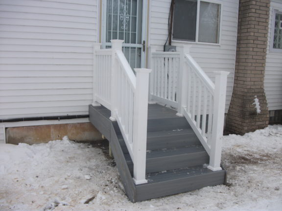 Stair Vinyl T Rail Kits with Square 1 1/2" x 1 1/2" Vinyl Balusters 36" 42" 48" heights - Image 3