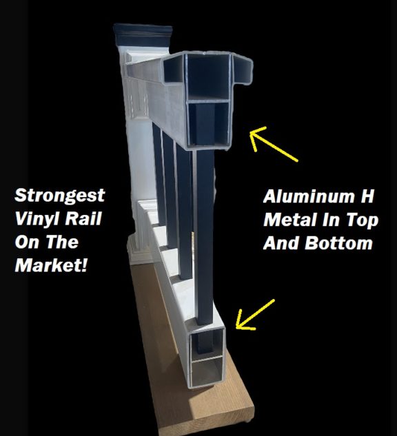 Vinyl T Rail Kits with SQUARE Aluminum Balusters (36" and 42" Heights) - Image 3