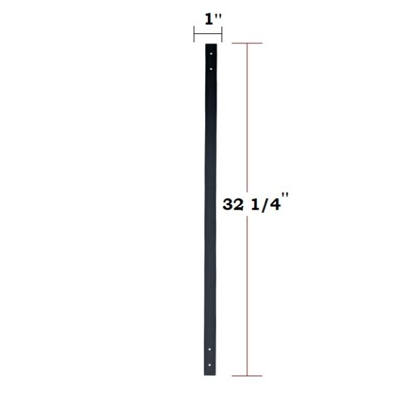 Flat Bar Aluminum Baluster Face Mount (Black or Bronze) - The Deck Barn