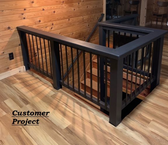 Flat Bar Aluminum Baluster Face Mount (Black only) - Image 3