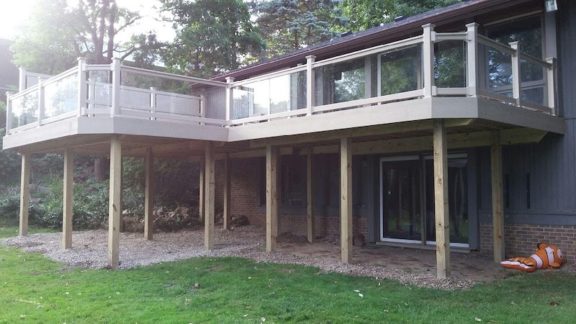 Veka Rail For Glass Panels, Wavy and Bow Balusters