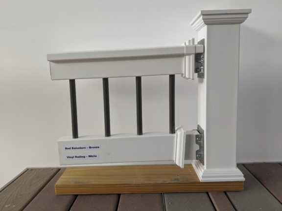 Traditional (T) Vinyl Rail Kits With ROUND Aluminum Balusters 36"Height
