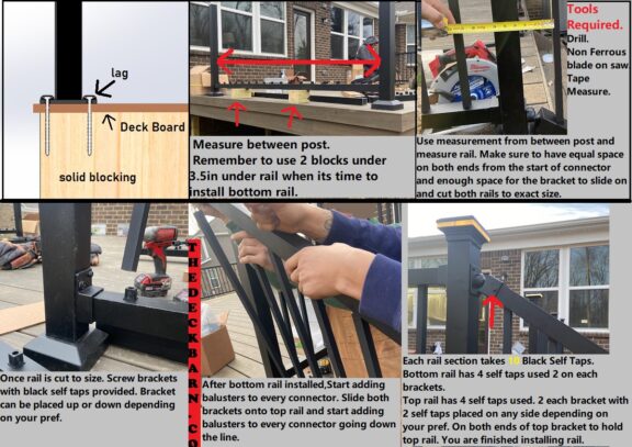 Aluminum Rail Kits 4', 6', and 94", Railing Post sold Separately (Matte Blk Only) - Image 18