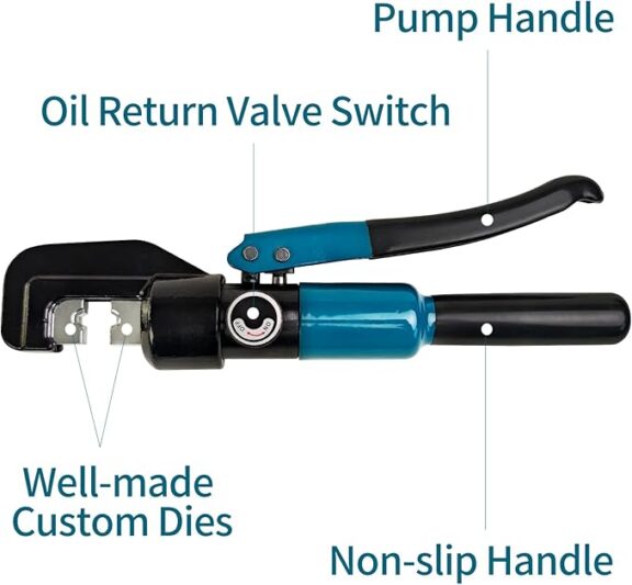Hydraulic Crimping Tool - 1/8” Wire Rope Crimping Tool with 9 Die Sets - Image 2