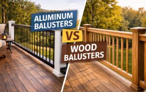 Aluminum balusters versus wooden balusters.
